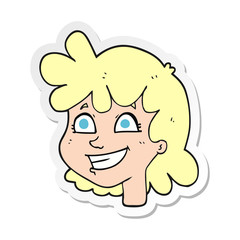 sticker of a cartoon female face