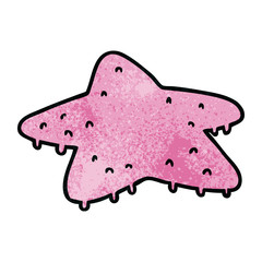 textured cartoon doodle of a star fish