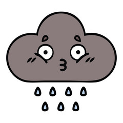 cute cartoon storm rain cloud