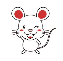 手を振るねずみ