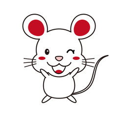 バンザイをしているねずみ