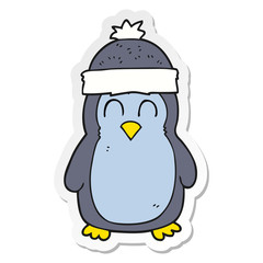 sticker of a cartoon penguin