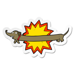sticker of a bang its a sausage dog