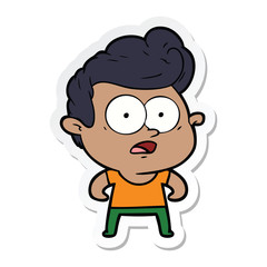 Obraz premium sticker of a cartoon staring man