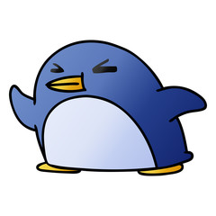 gradient cartoon kawaii of a cute penguin