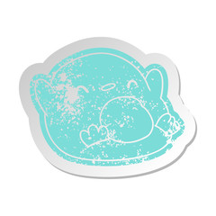 Obraz premium distressed old sticker kawaii of a cute penguin