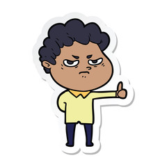 sticker of a cartoon angry man