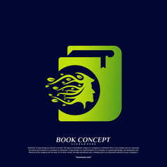 Science Book Logo concept. Nature People Learning Education Logo Design Template Vector. Icon Symbol