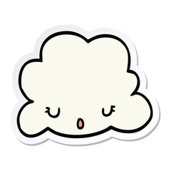 sticker of a cute cartoon cloud