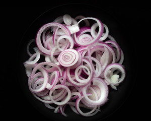 Close up of sliced red onion