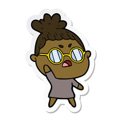 sticker of a cartoon annoyed woman