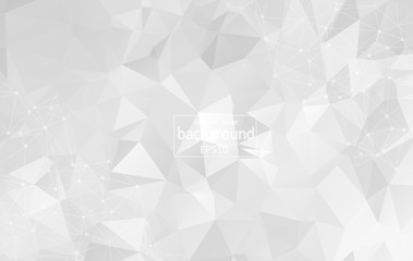 White background with points, lines and triangles polygonal mesh structure