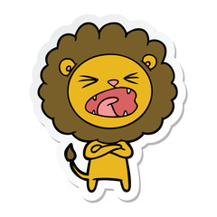 sticker of a cartoon lion