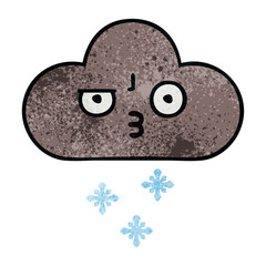 retro grunge texture cartoon storm snow cloud