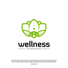 Wellness Logo Design Concept. Nature Leaf Logo Design Template Vector. Icon Symbol