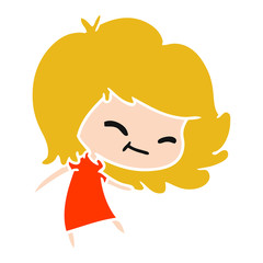cartoon of cute kawaii girl