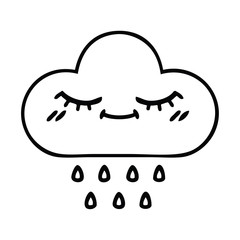 line drawing cartoon rain cloud
