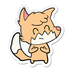 Obraz na płótnie Canvas sticker of a cartoon friendly fox