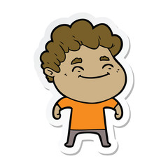 Obraz premium sticker of a cartoon friendly man