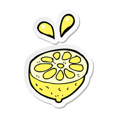 sticker of a cartoon fresh lemon