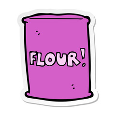 sticker of a cartoon bag of flour