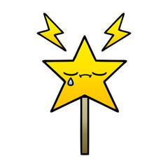 gradient shaded cartoon magic wand