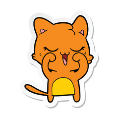 sticker of a cartoon cat