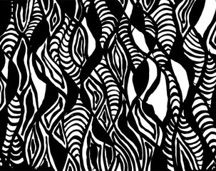 Brush grunge pattern. White and black vector.