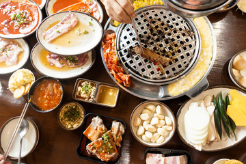 Korean style grill With side dishes