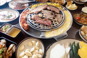 Korean style grill With side dishes