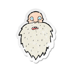 retro distressed sticker of a cartoon bearded man