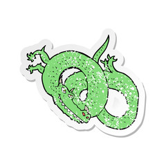 retro distressed sticker of a cartoon dragon