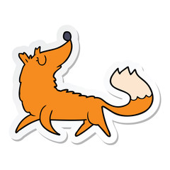 sticker of a cartoon fox