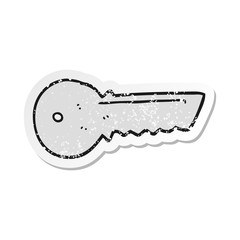 retro distressed sticker of a cartoon door key