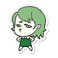 sticker of a cartoon vampire girl