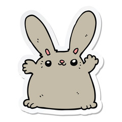 sticker of a cartoon rabbit