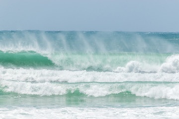 Cyclone Oma swell hitting Kirra beach Coolangatta Gold Coast Australia tube barrel waves crashing