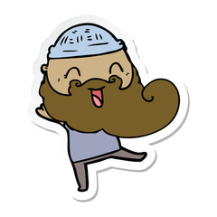 sticker of a happy bearded man