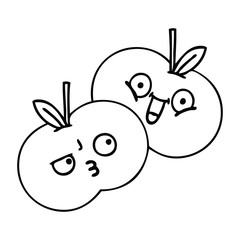 line drawing cartoon apples