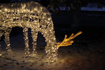 Installations from LED for Christmas and new year celebration