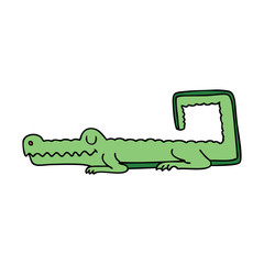 quirky hand drawn cartoon crocodile