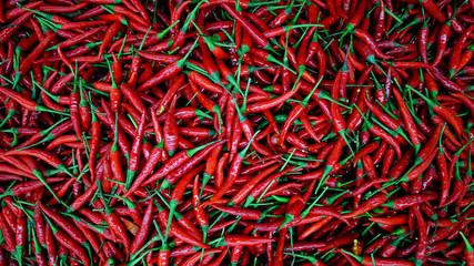 Red Chillies Background at market