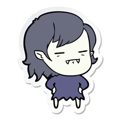 sticker of a cartoon undead vampire girl
