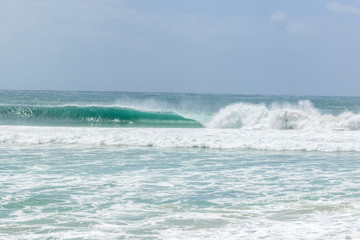 Cyclone Oma swell hitting Kirra beach Coolangatta Gold Coast Australia tube barrel waves