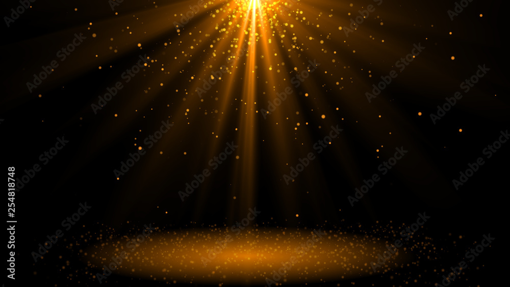 Canvas Prints beautiful rays of glowing light for overlay effect. gold lights shining with shiny sparkles or parti
