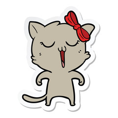 sticker of a cartoon cat