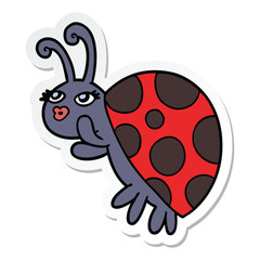 sticker of a cartoon ladybug