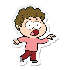 sticker of a cartoon man gasping in surprise