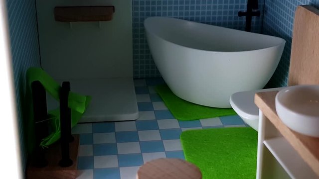 kids doll house miniature bath room