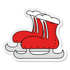 sticker cartoon doodle ice skate boots